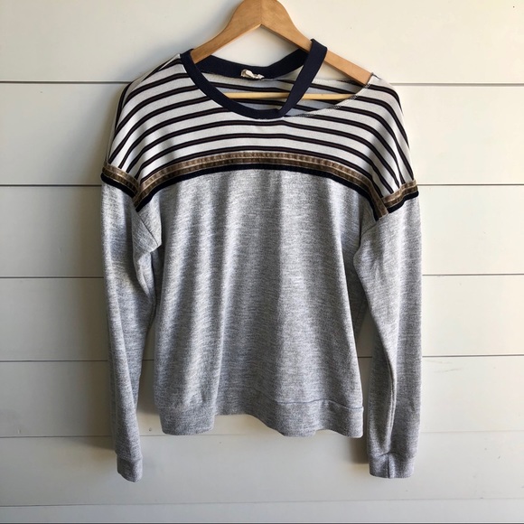 Hem & Thread Sweaters - HEM & THREAD Color Block Velvet Sweater Size M